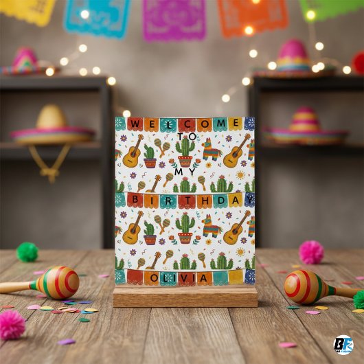 Personalized Mexican Fiesta Birthday Acrylschild