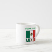 Personalized Mexico Flag Name Design Espressotasse (Vorderseite Rechts)