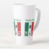 Personalized Mexico Flag Name Design Large Milchtasse (Rechte Ecke)