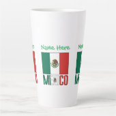 Personalized Mexico Flag Name Design Large Milchtasse (Vorderseite)
