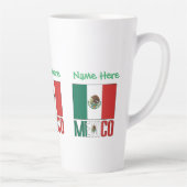 Personalized Mexico Flag Name Design Large Milchtasse (Rechts)