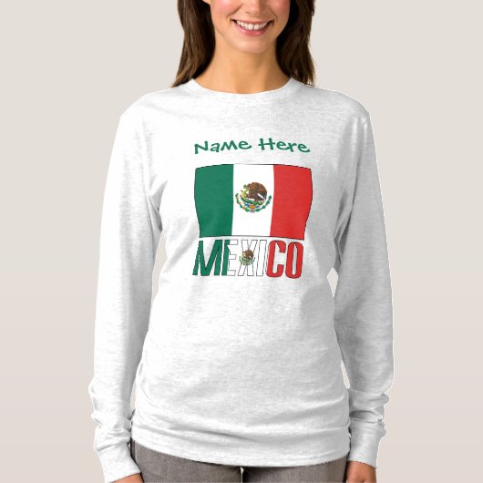 Personalized Mexico Flag T-Shirt (Vorderseite)
