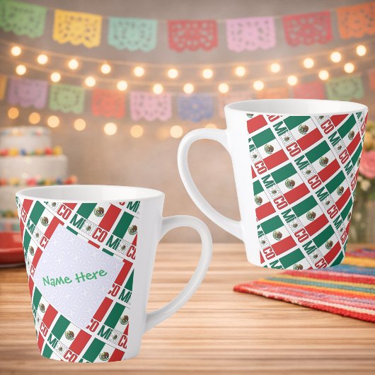 Personalized Mexico Flag Tiled Milchtasse