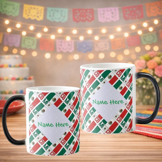 Personalized Mexico Flag Tiled Verwandlungstasse