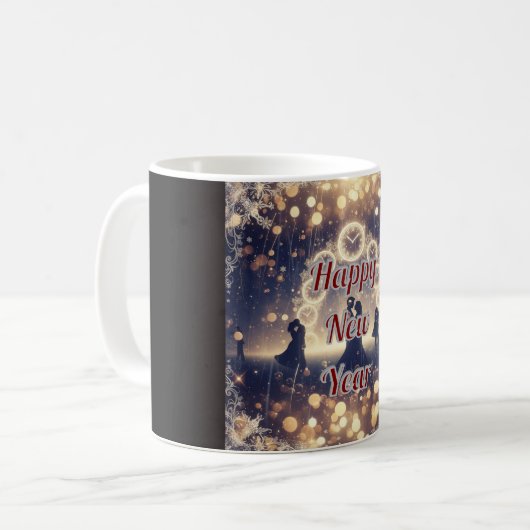 Personalized Midnight Clock New Year Mug Kaffeetasse (Vorderseite Links)