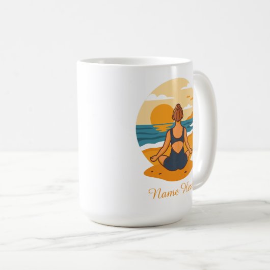 Personalized Mindfulness Yoga Kaffeetasse (VorderseiteRechts)