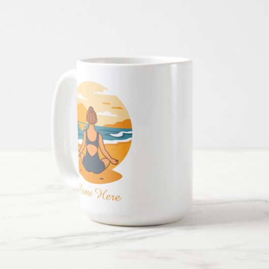 Personalized Mindfulness Yoga Kaffeetasse (Vorderseite Links)