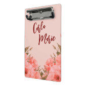 Personalized Mini Clipboard | Pink Floral Design Klemmbrett (Gewinkelt2)