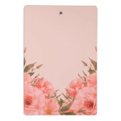 Personalized Mini Clipboard | Pink Floral Design Klemmbrett (Rückseite)
