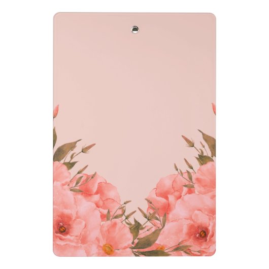Personalized Mini Clipboard | Pink Floral Design Mini Klemmbrett (Rückseite)