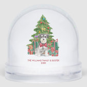Personalized Miniature Schnauzer Dog Christmas Schneekugeln (Rückseite)