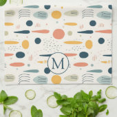 Personalized Minimal Abstract Boho Pastel Colors Geschirrtuch (Gefaltet)