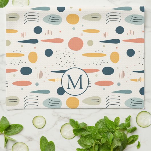 Personalized Minimal Abstract Boho Pastel Colors Geschirrtuch (Gefaltet)