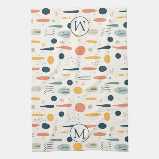 Personalized Minimal Abstract Boho Pastel Colors Geschirrtuch (Vertikal)