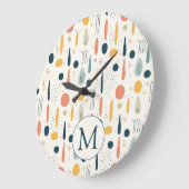 Personalized Minimal Abstract Boho Pastel Colors Große Wanduhr (Winkel)