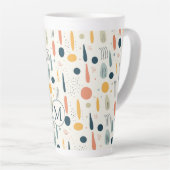 Personalized Minimal Abstract Boho Pastel Colors Milchtasse (Rechte Ecke)