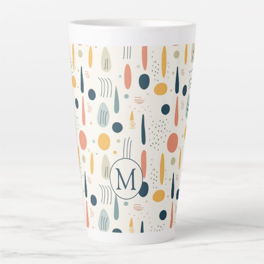 Personalized Minimal Abstract Boho Pastel Colors Milchtasse (Vorderseite)