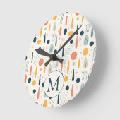 Personalized Minimal Abstract Boho Pastel Colors Runde Wanduhr (Winkel)