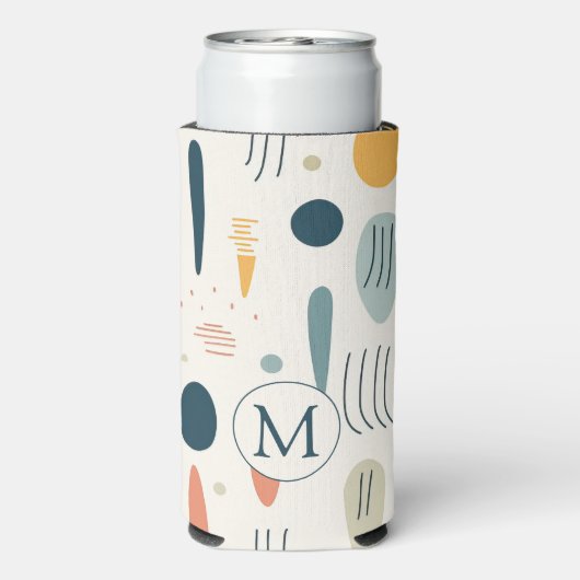 Personalized Minimal Abstract Boho Pastel Colors Selters Dosenkühler (Seltzer Rückseite)