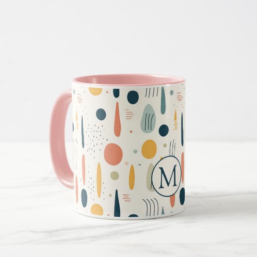 Personalized Minimal Abstract Boho Pastel Colors Tasse (Vorderseite Links)