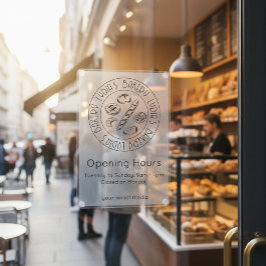 Personalized Minimal Bakery Opening Hours Logo Fensteraufkleber