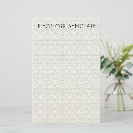 Personalized Minimal Elegant Geometric Art Deco Briefpapier (Stehend Vorderseite)