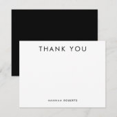 Personalized Minimal Modern Black and White Dankeskarte (Vorne/Hinten)