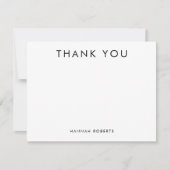 Personalized Minimal Modern Black and White Dankeskarte (Vorderseite)