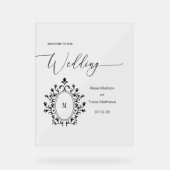 Personalized Minimal Monogram Wedding sign Acrylschild (Vorderseite)