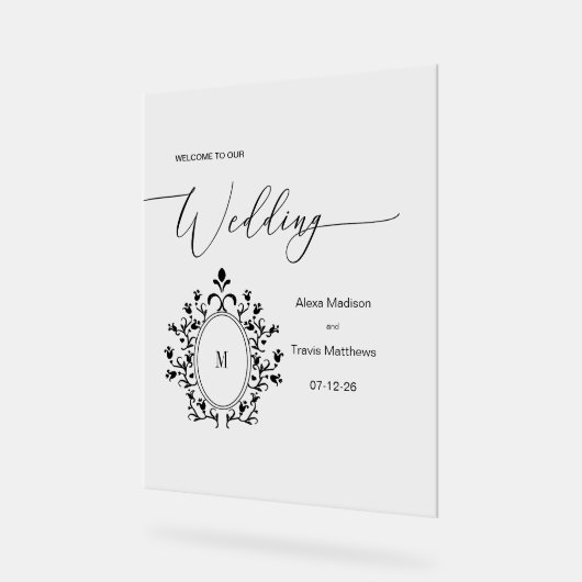 Personalized Minimal Monogram Wedding sign Acrylschild (Winkel)