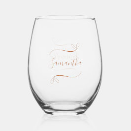 Personalized Minimal  Weinglas Ohne Stiel