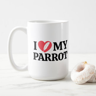 Personalized Minimal White Parrot Love Quote Kaffeetasse