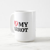 Personalized Minimal White Parrot Love Quote Kaffeetasse (Vorderseite Links)