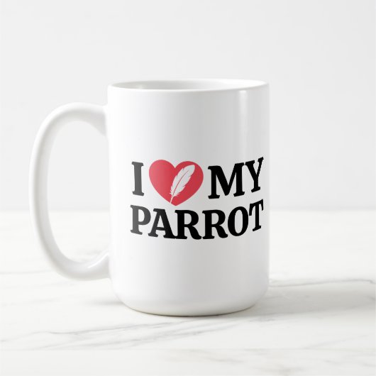 Personalized Minimal White Parrot Love Quote Kaffeetasse (Links)