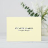 Personalized minimalist add your name cream color RSVP karte (Stehend Vorderseite)