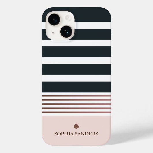 Personalized Minimalist Black Stripes Pattern Case-Mate iPhone Hülle (Rückseite)