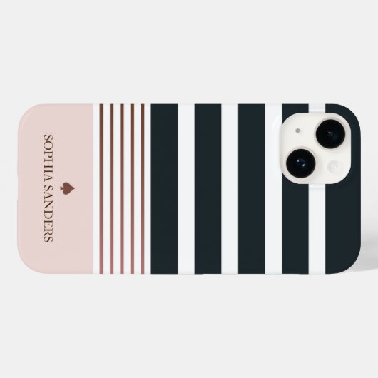 Personalized Minimalist Black Stripes Pattern Case-Mate iPhone Hülle (Rückseite (Horizontal))