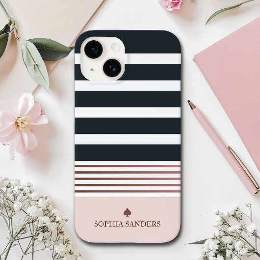 Personalized Minimalist Black Stripes Pattern Case-Mate iPhone Hülle