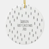 Personalized Minimalist Boho Baby Ornament (Vorne)