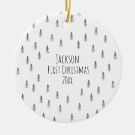 Personalized Minimalist Boho Baby Ornament