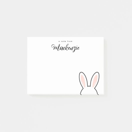 Personalized  Minimalist Cute Bunny Ears Easter Post-it Klebezettel (Vorderseite)