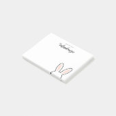 Personalized  Minimalist Cute Bunny Ears Easter Post-it Klebezettel (angewinkelt)