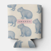 Personalized Minimalist Cute Capybara Pattern Dosenkühler (Rückseite)