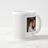 Personalized Minimalist Family Photo Soft Beige Jumbo-Tasse (Vorderseite Rechts)