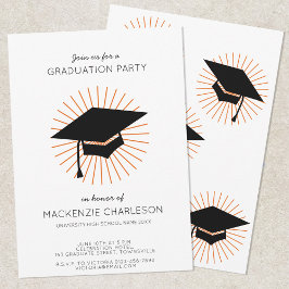 Personalized Minimalist Graduation Cap Party Einladung