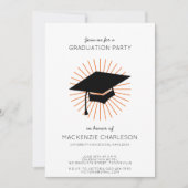 Personalized Minimalist Graduation Cap Party Einladung (Vorderseite)