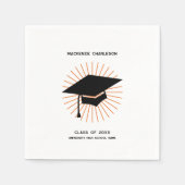 Personalized Minimalist Graduation Cap Party Serviette (Vorderseite)