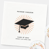 Personalized Minimalist Graduation Cap Party Serviette