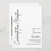 Personalized Minimalist Graduation Save The Date (Vorne/Hinten)