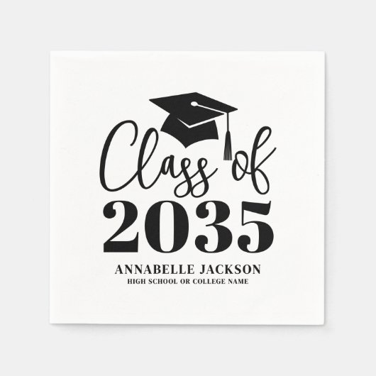 Personalized Minimalist Graduation Serviette (Vorderseite)